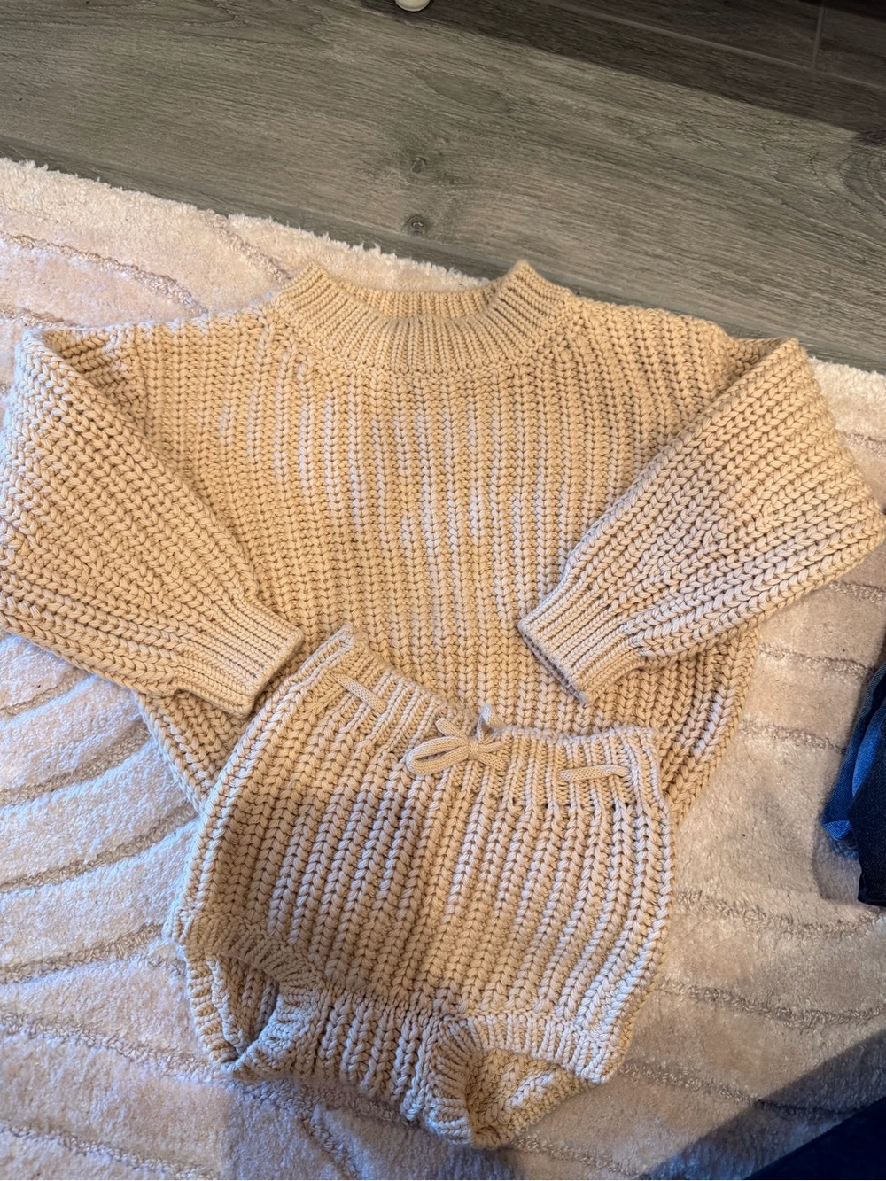 Quincy Mae Cream Chunky Knit Sweater & Shorts Set